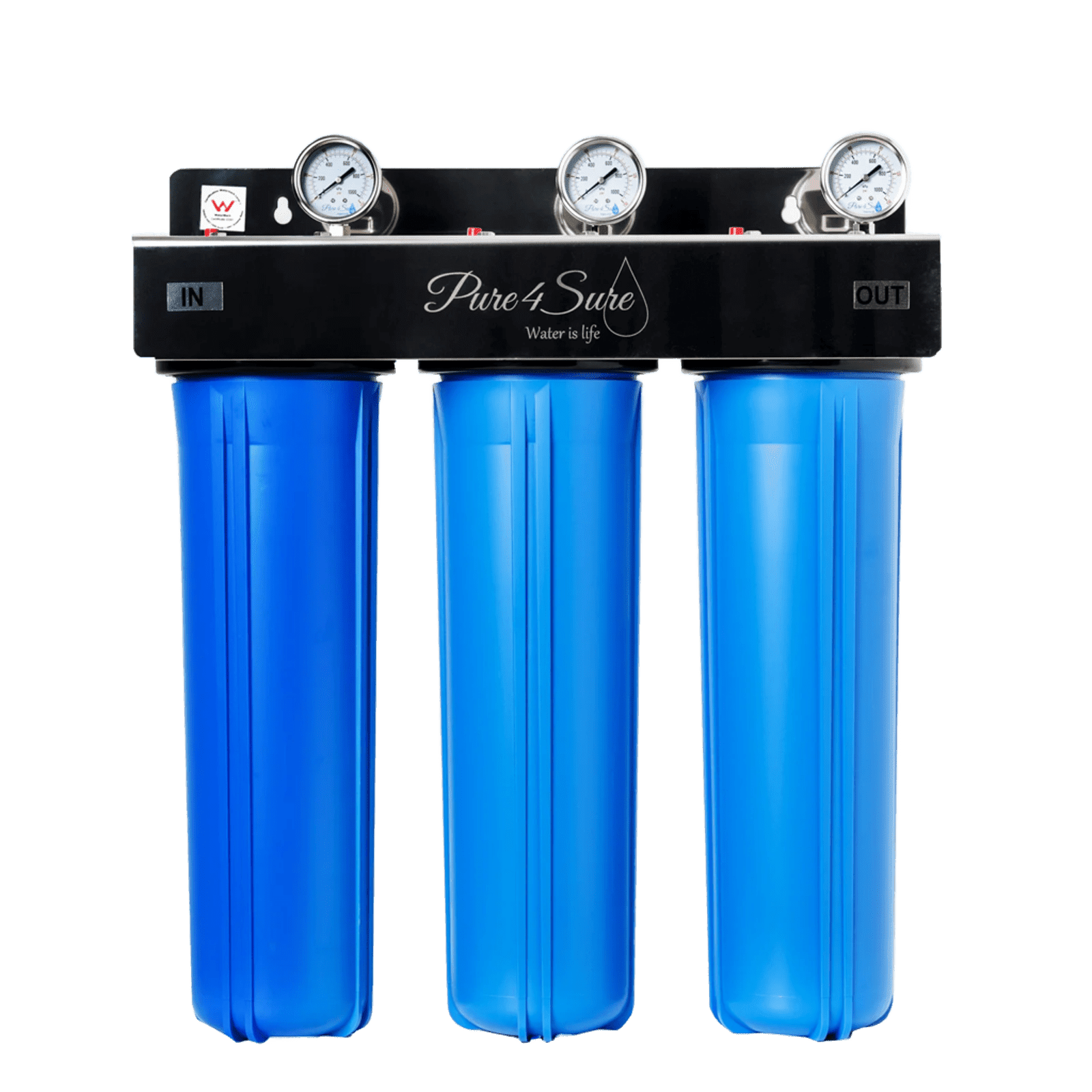 4-Stage Watermarked Whole House Water Filtration System- 20"x4.5"
