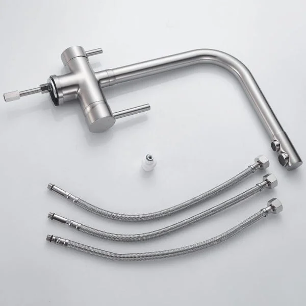 Brushed 3 Way Kitchen Mixer Sink Tap Pure Drink Filter Water Supply RO Faucet - Image 2