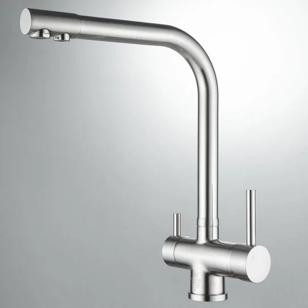 Brushed 3 Way Kitchen Mixer Sink Tap Pure Drink Filter Water Supply RO Faucet - Image 3