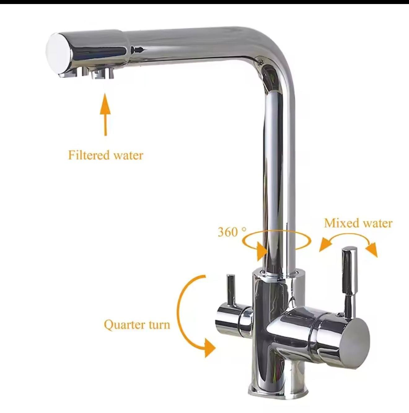 Pure4Sure Chrome 3-Way Kitchen Faucet - Image 2